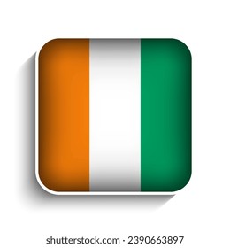 Vector Square Ivory Coast Flag Icon