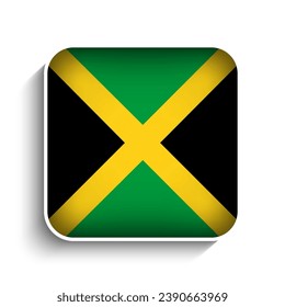 Vector Square Jamaica Flag Icon