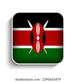 Vector Square Kenya Flag Icon