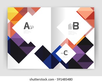 Vector square leaflet, business a4 print template. Vector template background for print workflow layout, diagram, number options or web design banner
