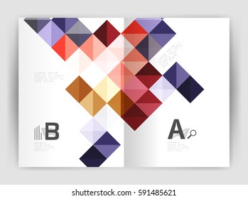 Folleto cuadrado vectorial, empresa una plantilla de impresión 4. Fondo de plantilla de vector para diseño de flujo de trabajo de impresión, diagrama, opciones de número o banner de diseño web