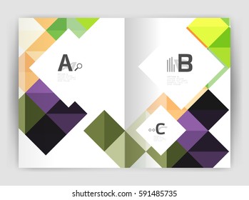 Vector square leaflet, business a4 print template. Vector template background for print workflow layout, diagram, number options or web design banner