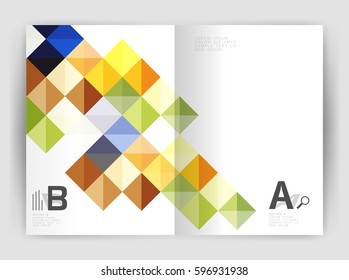 Folleto cuadrado vectorial, empresa una plantilla de impresión 4. Fondo de plantilla de vector para diseño de flujo de trabajo de impresión, diagrama, opciones de número o banner de diseño web