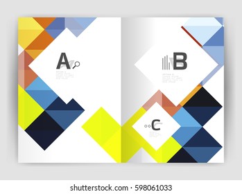 Vektor-Quadrat-Broschüre, Business-a4-Druckvorlage. Vektorgrafik-Vorlagenhintergrund für das Layout, das Diagramm, die Zahlenoptionen oder den Webdesign-Banner
