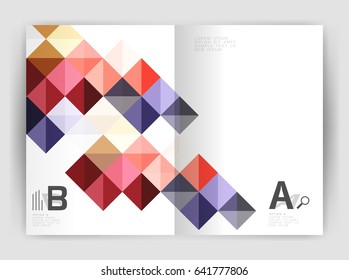 Folleto cuadrado vectorial, empresa una plantilla de impresión 4. Fondo de plantilla de vector para diseño de flujo de trabajo de impresión, diagrama, opciones de número o banner de diseño web