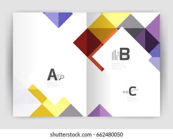 Vector square leaflet, business a4 print template. Vector template background for print workflow layout, diagram, number options or web design banner