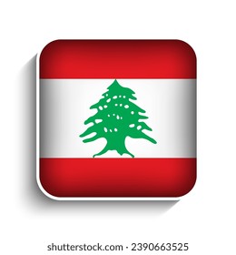 Vector Square Lebanon Flag Icon