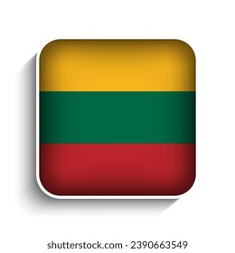 Vector Square Lithuania Flag Icon