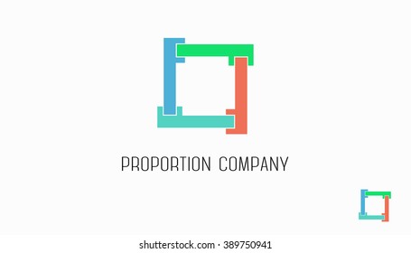 Vector square logo company. Sample logo design. Geometric creative logo.