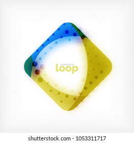 Das Symbol für die viereckige Schleife, das geometrische Symbol der Wellen, mit unscharfem Schatten. Einzelbild
