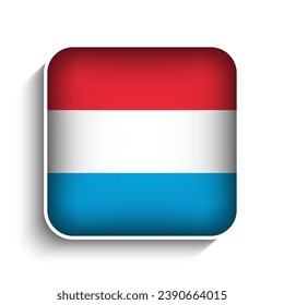 Vector Square Luxembourg Flag Icon