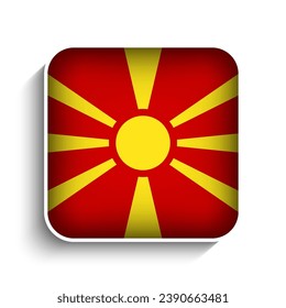 Vector Square Macedonia Flag Icon