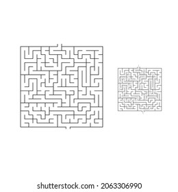 VektorSquare Maze. Labyrinth mit inkludierter Lösung in Schwarz. Pädagogisches Mind-Spiel für die Koordination, Problemlösung, Entscheidungsfindung Qualifikationstest.