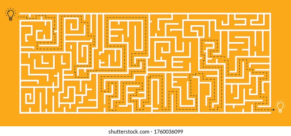 Vector Square Maze - A labyrinth with a solution included in the Black & Red, an idea-finding and education game for coordination, problem solving, testing, decision-making skills.