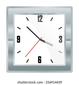 vector square mechanical platinum watch with a white dial and black Digits