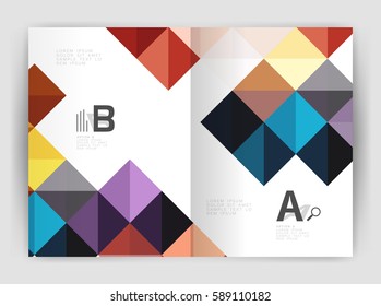 Vector square minimalistic abstract background, print template business brochure a4. Vector template background for print workflow layout, diagram, number options or web design banner