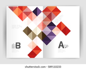 Vector square minimalistic abstract background, print template business brochure a4. Vector template background for print workflow layout, diagram, number options or web design banner