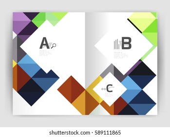 Vector square minimalistic abstract background, print template business brochure a4. Vector template background for print workflow layout, diagram, number options or web design banner