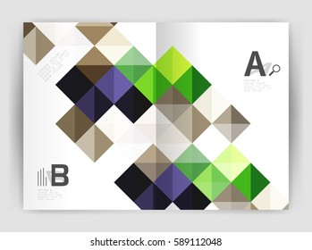 Vector square minimalistic abstract background, print template business brochure a4. Vector template background for print workflow layout, diagram, number options or web design banner