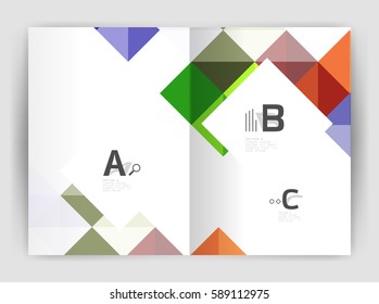 Vector square minimalistic abstract background, print template business brochure a4. Vector template background for print workflow layout, diagram, number options or web design banner