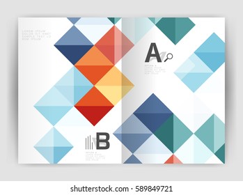 Vector square minimalistic abstract background, print template business brochure a4. Vector template background for print workflow layout, diagram, number options or web design banner