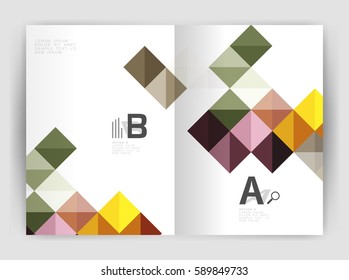 Vector square minimalistic abstract background, print template business brochure a4. Vector template background for print workflow layout, diagram, number options or web design banner