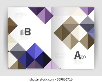 Vector square minimalistic abstract background, print template business brochure a4. Vector template background for print workflow layout, diagram, number options or web design banner
