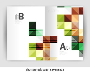 Vector square minimalistic abstract background, print template business brochure a4. Vector template background for print workflow layout, diagram, number options or web design banner