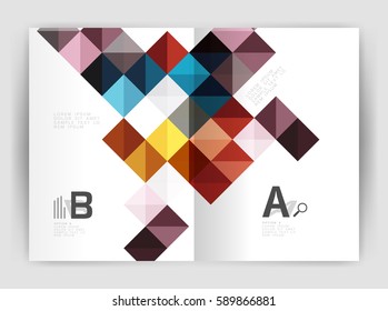 Vector square minimalistic abstract background, print template business brochure a4. Vector template background for print workflow layout, diagram, number options or web design banner