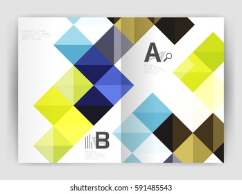 Vector square minimalistic abstract background, print template business brochure a4. Vector template background for print workflow layout, diagram, number options or web design banner