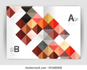 Vector square minimalistic abstract background, print template business brochure a4. Vector template background for print workflow layout, diagram, number options or web design banner