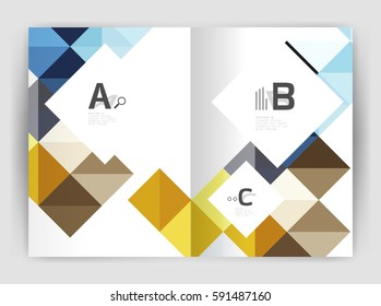 Vector square minimalistic abstract background, print template business brochure a4. Vector template background for print workflow layout, diagram, number options or web design banner