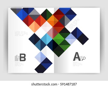 Vector square minimalistic abstract background, print template business brochure a4. Vector template background for print workflow layout, diagram, number options or web design banner