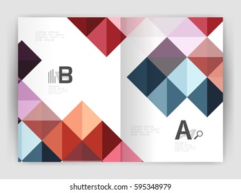 Vector square minimalistic abstract background, print template business brochure a4. Vector template background for print workflow layout, diagram, number options or web design banner
