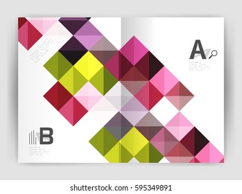Vector square minimalistic abstract background, print template business brochure a4. Vector template background for print workflow layout, diagram, number options or web design banner
