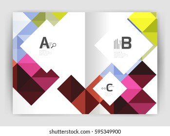 Vector square minimalistic abstract background, print template business brochure a4. Vector template background for print workflow layout, diagram, number options or web design banner