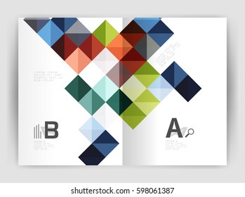 Vector square minimalistic abstract background, print template business brochure a4. Vector template background for print workflow layout, diagram, number options or web design banner