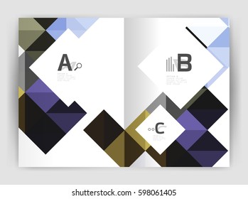 Vector square minimalistic abstract background, print template business brochure a4. Vector template background for print workflow layout, diagram, number options or web design banner