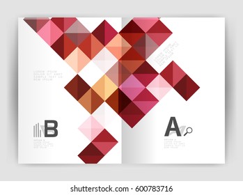 Vector square minimalistic abstract background, print template business brochure a4. Vector template background for print workflow layout, diagram, number options or web design banner