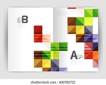 Vector square minimalistic abstract background, print template business brochure a4. Vector template background for print workflow layout, diagram, number options or web design banner