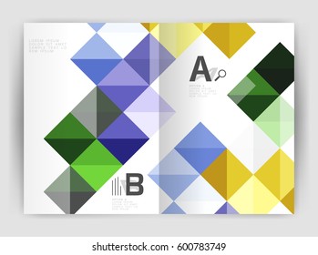 Vector square minimalistic abstract background, print template business brochure a4. Vector template background for print workflow layout, diagram, number options or web design banner