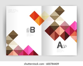 Vector square minimalistic abstract background, print template business brochure a4. Vector template background for print workflow layout, diagram, number options or web design banner
