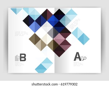Vector square minimalistic abstract background, print template business brochure a4. Vector template background for print workflow layout, diagram, number options or web design banner