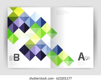 Vector square minimalistic abstract background, print template business brochure a4. Vector template background for print workflow layout, diagram, number options or web design banner