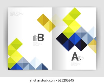 Vector square minimalistic abstract background, print template business brochure a4. Vector template background for print workflow layout, diagram, number options or web design banner