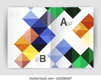 Vector square minimalistic abstract background, print template business brochure a4. Vector template background for print workflow layout, diagram, number options or web design banner