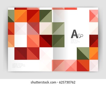 Vector square minimalistic abstract background, print template business brochure a4. Vector template background for print workflow layout, diagram, number options or web design banner