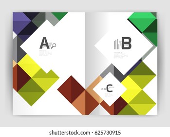 Vector square minimalistic abstract background, print template business brochure a4. Vector template background for print workflow layout, diagram, number options or web design banner