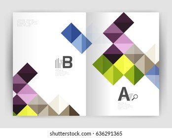 Vector square minimalistic abstract background, print template business brochure a4. Vector template background for print workflow layout, diagram, number options or web design banner