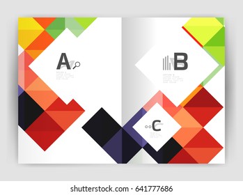 Vector square minimalistic abstract background, print template business brochure a4. Vector template background for print workflow layout, diagram, number options or web design banner